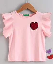 UCB Short Sleeves Top Heart Patch - Pink UCB Short Sleeves Top Heart Patch - Pink