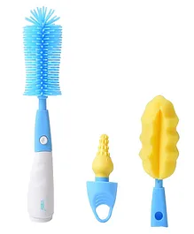 U-grow Silicone Scratch Free Bottle & Nipple Cleaning Brushes - Purple - Set of 3