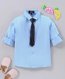 Robo Fry Full Sleeves Shirt with Tie - Blue Robo Fry Full Sleeves Shirt with Tie - Blue