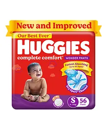 Huggies Wonder Pants Small (S) Size Baby Diaper Pants - 56 Pieces