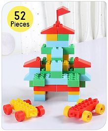 Babyhug Premium 52 Pcs Big Size Colorful Blocks| Toys Building and Construction Interlocking Jumbo Blocks with Big Building Storage Deluxe Bag| Educational and Learning Toy for Children| BIS Certified| Non-Toxic