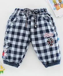 CHICKLETS Checked Capri Pants - Blue & Red CHICKLETS Checked Capri Pants - Blue & Red