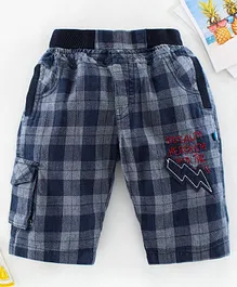 CHICKLETS Checked Capri Pants - Light Blue CHICKLETS Checked Capri Pants - Light Blue