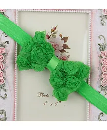 Bhoomi Collection Rose Flowers Bow Headband - Green