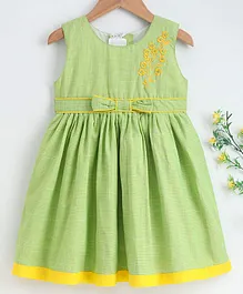 Rassha Sleeveless Floral Design Dress - Green Rassha Sleeveless Floral Design Dress - Green