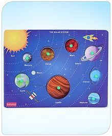 Babyhug Premium 8 pcs Solar System Wooden Board puzzle| Montessori Educational and Learning Toy | Shape Matching Puzzle |Preschool Colorful Knob and Peg Puzzle| BIS Certified| 18+ months