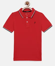 Indian Terrain Half Sleeves Solid T-Shirt - Red Indian Terrain Half Sleeves Solid T-Shirt - Red