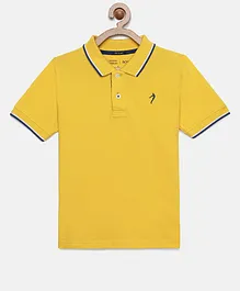 Indian Terrain Half Sleeves Solid T-Shirt - Yellow Indian Terrain Half Sleeves Solid T-Shirt - Yellow