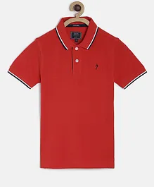 Indian Terrain Half Sleeves Collared Tee - Red Indian Terrain Half Sleeves Collared Tee - Red