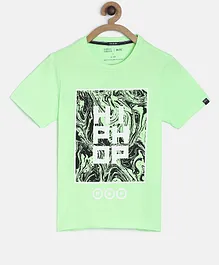 Indian Terrain Half Sleeves Text Print Tee - Green Indian Terrain Half Sleeves Text Print Tee - Green