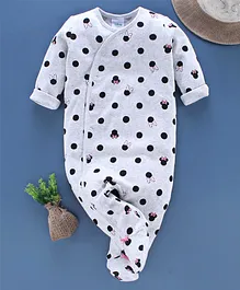 Fox Baby Footed Full Sleeve Sleep Suit Minnie Mouse Print - Grey Fox Baby Footed Full Sleeve Sleep Suit Minnie Mouse Print - Grey
