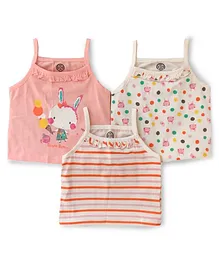 Tambourine Sleeveless Pack Of 3 Striped & Polka Dotted Tee - Pink Tambourine Sleeveless Pack Of 3 Striped & Polka Dotted Tee - Pink