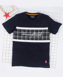 Hop n Jump Half Sleeves Uncomplicated Printed Tee - Navy Blue Hop n Jump Half Sleeves Uncomplicated Printed Tee - Navy Blue