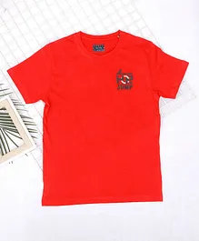 Hop n Jump Half Sleeves Solid Colour Tee - Red Hop n Jump Half Sleeves Solid Colour Tee - Red