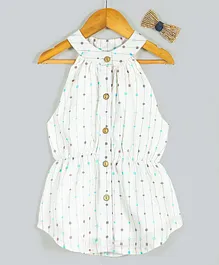 Hugsntugs Sleeveless Striped Top - White Hugsntugs Sleeveless Striped Top - White