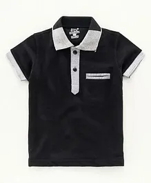 DEAR TO DAD Half Sleeves Solid Colour Polo Tee - Black DEAR TO DAD Half Sleeves Solid Colour Polo Tee - Black