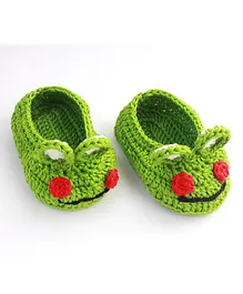 Aabacus Ear Design Crochet Booties - Green Aabacus Ear Design Crochet Booties - Green