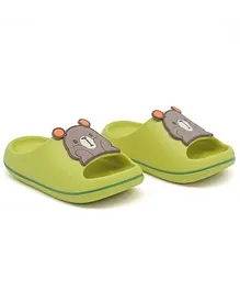 FEETWELL SHOES Teddy Patch Flip Flops - OLIVE FEETWELL SHOES Teddy Patch Flip Flops - OLIVE