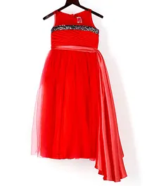 PinkCow Sleeveless Sequin Detailing Sash Gown - Red PinkCow Sleeveless Sequin Detailing Sash Gown - Red