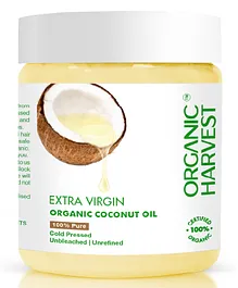 Organic Harvest Cold Pressed Extra Virgin Coconut Oil 100% Certified Organic Sulphate & Paraben Free - 200 ml