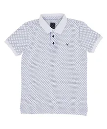 Allen Solly Juniors Half Sleeves Checked Tee - White Allen Solly Juniors Half Sleeves Checked Tee - White