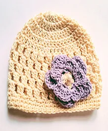 Knits & Knots Flower Applique Cap - Beige Knits & Knots Flower Applique Cap - Beige
