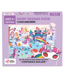Chalk and Chuckles I Love Unicorns Secret Message Jigsaw Puzzle - 100 Pieces