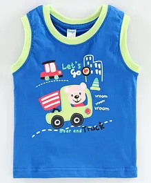 Tango Sleeveless T-shirt Bear Print - Blue Tango Sleeveless T-shirt Bear Print - Blue
