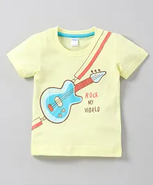 Tango Half Sleeves T-shirt Guitar Print - Yellow Tango Half Sleeves T-shirt Guitar Print - Yellow