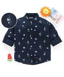Rikidoos Full Sleeves Printed Shirt - Navy Blue Rikidoos Full Sleeves Printed Shirt - Navy Blue