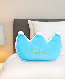 Babyhug Prince Crown Shaped Premium Plush Cushion - Blue