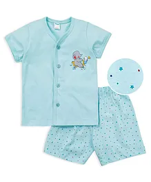 Tango Half Sleeves Night Suit Elephant Print - Blue Tango Half Sleeves Night Suit Elephant Print - Blue