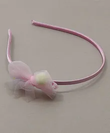 Kid-O-World Pom-Pom Net Bow Hair Band - Light Pink