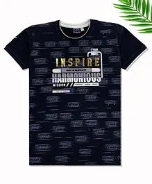 CAVIO Half Sleeves Inspire Print Tee - Black CAVIO Half Sleeves Inspire Print Tee - Black