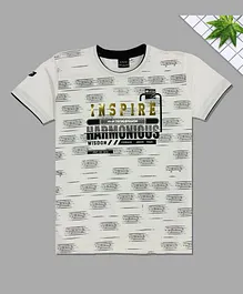 CAVIO Half Sleeves Inspire Print Tee - White CAVIO Half Sleeves Inspire Print Tee - White
