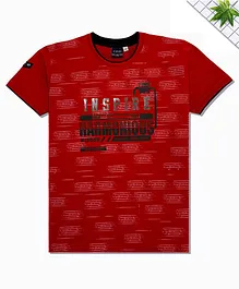 CAVIO Half Sleeves Inspire Print Tee - Red CAVIO Half Sleeves Inspire Print Tee - Red