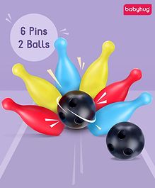 Babyhug Premium Bowling Pin Set with 6 Pins and 2 Balls|Fun Learning of Numbers & Counting| Indoor Outdoor Sports Toy for Kids| Best Gifts for 3 Years+ Kids| BIS Certified