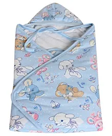 Tinycare Hooded Baby Blanket - Blue