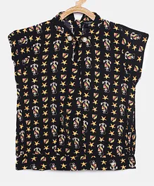 Tiny Girl Short Sleeves Stars Printed Top - Black Tiny Girl Short Sleeves Stars Printed Top - Black
