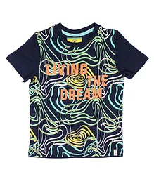 Lil Lollipop Half Sleeves Living The Dream Print T-Shirt - Navy Lil Lollipop Half Sleeves Living The Dream Print T-Shirt - Navy