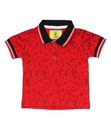 Lil Lollipop Half Sleeves Dinosaur Print T-Shirt - Red Lil Lollipop Half Sleeves Dinosaur Print T-Shirt - Red