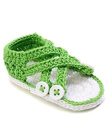 Jefferies Socks Fancy Booties With Buttons - Green Jefferies Socks Fancy Booties With Buttons - Green