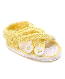Jefferies Socks Fancy Booties With Buttons - Yellow Jefferies Socks Fancy Booties With Buttons - Yellow