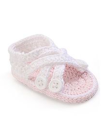 Jefferies Socks Fancy Booties With Buttons - White Jefferies Socks Fancy Booties With Buttons - White