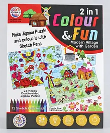 Ratnas Color and Fun Village Jigsaw Puzzle Multicolor - 24 Pieces