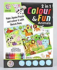 Ratnas Color and Fun Animals Jigsaw Puzzle Multicolor - 24 Pieces