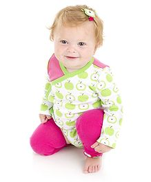 juDanzy Apple Print Onesie - Green & Pink juDanzy Apple Print Onesie - Green & Pink