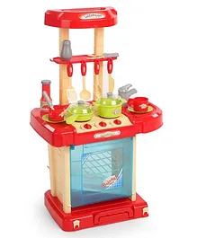 Dr. Toy 2 in 1 kitchen Set with Lights & Sound - Red