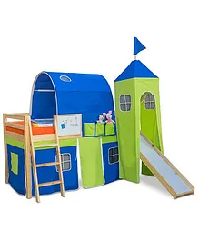 Alex Daisy Castle Loft Bed - Blue And Green