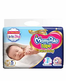 MamyPoko Tape Diapers New Born Mini  - 5 Pieces